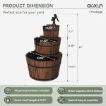 3-Tier Rustic Wood Barrel Water Fountain