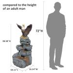 Bald Eagle Tiered Outdoor Fountain for Garden