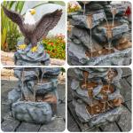 Bald Eagle Tiered Outdoor Fountain for Garden