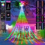 Smart RGB Waterfall Tree String Lights for Outdoors