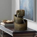 Zen 3-Tier Bronze Stone Tabletop Fountain