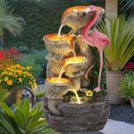 5-Tier Flamingo Water Feature Fountain with LED Lights