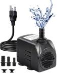 400GPH Submersible Fountain Pump with Nozzles