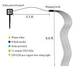 2 Pack Solar Firefly Bunch Lights with 8 Modes