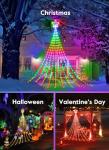 Smart RGB Waterfall Tree String Lights for Outdoors