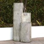 41” 3-Tier Weathered Stone Outdoor Water Fountain