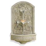 Vintage Wall-Mounted Outdoor Fountain with Floral Carving