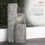 41” 3-Tier Weathered Stone Outdoor Water Fountain