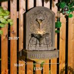 Vintage Wall-Mounted Outdoor Fountain with Floral Carving