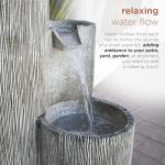 41” 3-Tier Weathered Stone Outdoor Water Fountain