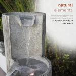 41” 3-Tier Weathered Stone Outdoor Water Fountain