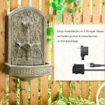 Vintage Wall-Mounted Outdoor Fountain with Floral Carving