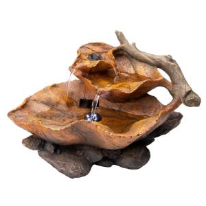 Alpine 9" Indoor Tiered Leaf Water Fountain