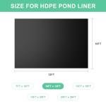 20 Mil Pond Liner, 10 X 13 FT Durable Design