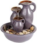 Triple Jug Ceramic Tabletop Fountain with Waterfall
