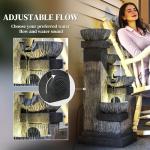 33.5" Tall 4-Tier Outdoor Water Fountain with LED