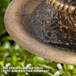 MoNiBloom 37" 3-Tier Outdoor Bird Bath Fountain