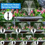Solar Fountain Pump with Battery Backup for Bird Baths