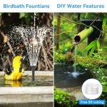 Solar Fountain Pump with Battery Backup for Bird Baths