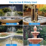Solar Fountain Pump with Battery Backup for Bird Baths