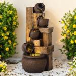 5-Tier Garden Waterfall Fountain with LED Light