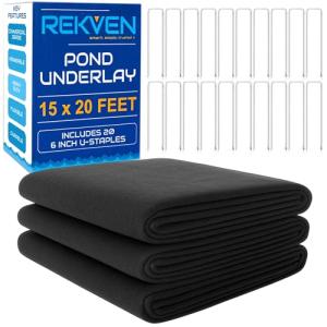 Pond Liner Underlayment with Garden Staples