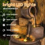 5-Tier Garden Waterfall Fountain with LED Light