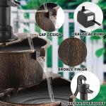 27-Inch 2-Tier Barrel Waterfall Fountain
