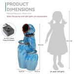 29" Turquoise Ceramic 4-Tier Fountain with Lights