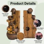 5-Tier Garden Waterfall Fountain with LED Light