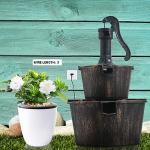 27-Inch 2-Tier Barrel Waterfall Fountain