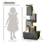 41.3" LED Tiered Outdoor Waterfall Fountain