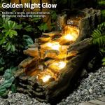 34.5" Outdoor Water Fountain with LED Lights