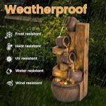 5-Tier Garden Waterfall Fountain with LED Light