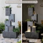 41.3" LED Tiered Outdoor Waterfall Fountain