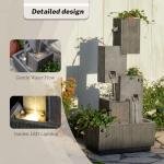 41.3" LED Tiered Outdoor Waterfall Fountain