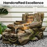 34.5" Outdoor Water Fountain with LED Lights