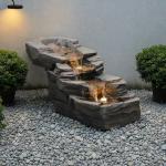 3-Tier Rock Waterfall Fountain with LED Lights