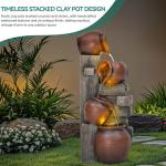 31.5" LED Lighted Cascading Outdoor Water Fountain