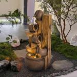 5-Tier Garden Waterfall Fountain with LED Light