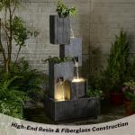 41.3" LED Tiered Outdoor Waterfall Fountain