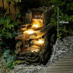 34.5" Outdoor Water Fountain with LED Lights