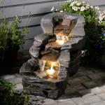 3-Tier Rock Waterfall Fountain with LED Lights