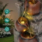 31.5" LED Lighted Cascading Outdoor Water Fountain