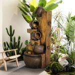 5-Tier Garden Waterfall Fountain with LED Light