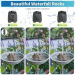 Bird Bath Fountain with Rock Design and Pump