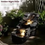 3-Tier Rock Waterfall Fountain with LED Lights