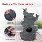 5-Tier Cascading Rock Water Fountain with LED Lights