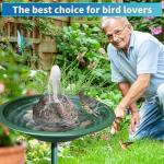 Bird Bath Fountain with Rock Design and Pump