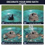 Bird Bath Water Fountain with Pump and Cord